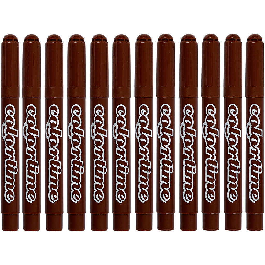 Colortime Tusch, streg 5 mm, brun, 12 stk./ 1 pk.
