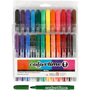 Colortime Tusch, streg 5 mm, ass. farver, 24 stk./ 1 pk.