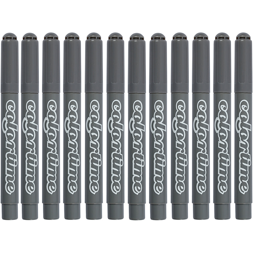 Colortime Tusch, streg 5 mm, grå, 12 stk./ 1 pk.