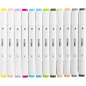 Illustration Marker, streg 1+8 mm, pastelfarver, 12 stk./ 1 pk.