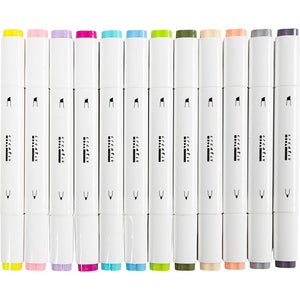 Illustration Marker, streg 1+8 mm, pastelfarver, 12 stk./ 1 pk.