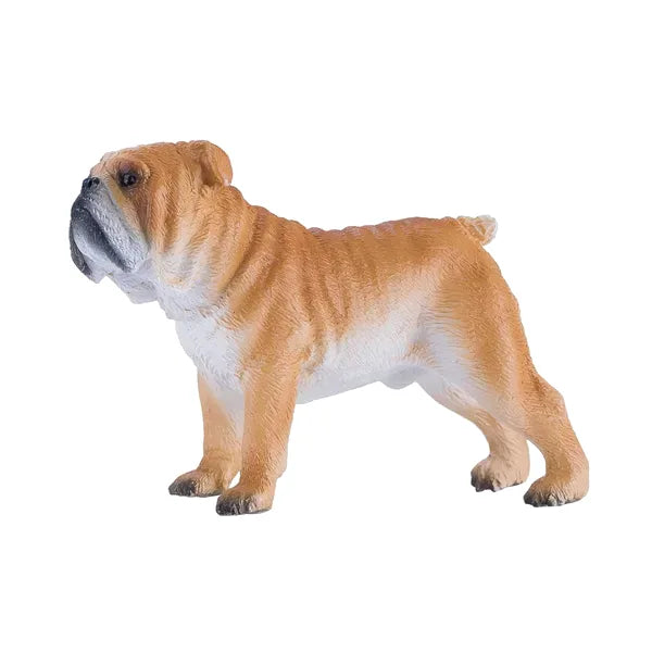 Engelsk bulldog figur i kunststof, 6 cm – legetøj til børn fra 3 år, Mojo