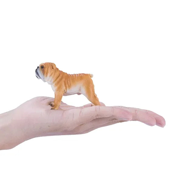 Engelsk bulldog figur i kunststof, 6 cm – legetøj til børn fra 3 år, Mojo