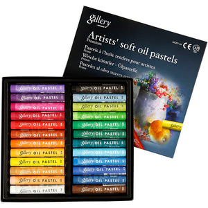 Gallery Oliepastel Premium, L: 7 cm, tykkelse 10 mm, ass. farver, 24 stk./ 1 pk.