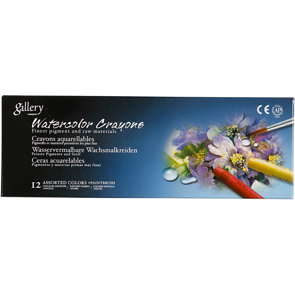 Gallery Akvarel, L: 9,3 cm, tykkelse 8 mm, hvid (301), 12 stk./ 1 pk.