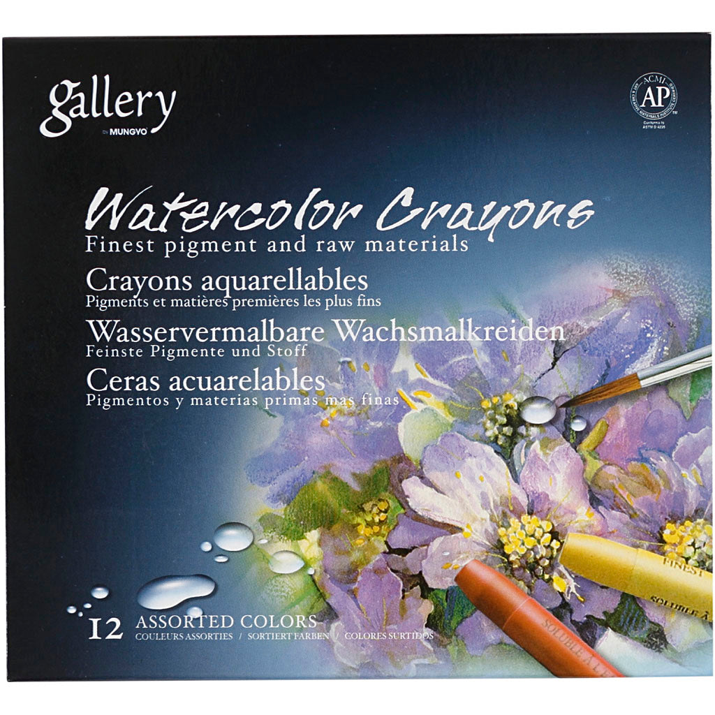 Gallery Akvarel, L: 9,3 cm, tykkelse 8 mm, sort (331), 12 stk./ 1 pk.