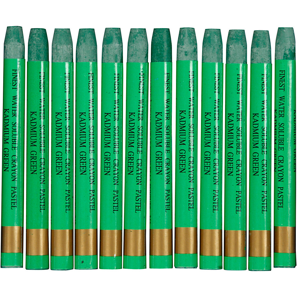 Gallery Akvarel, L: 9,3 cm, tykkelse 8 mm, kadmium grøn (345), 12 stk./ 1 pk.
