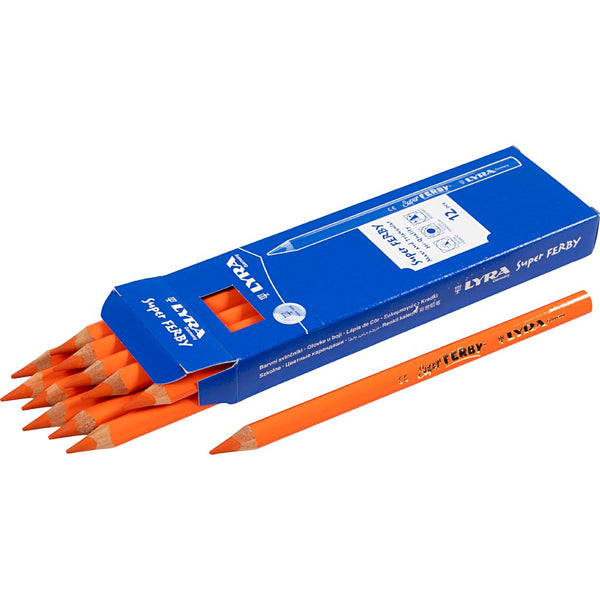 Super Ferby 1 farveblyanter, L: 18 cm, mine 6,25 mm, orange, 12 stk./ 1 pk.