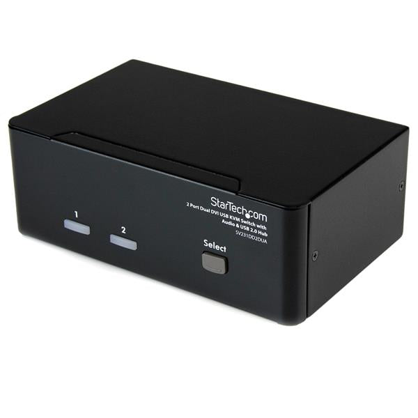 StarTech.com DVI KVM  Audio & USB 2.0 Hub - 2-Port USB KVM  - 1920 x 1200 - Dual Monitor KVM  (SV231DD2DUA) KVM / audio / USB switch Desktop