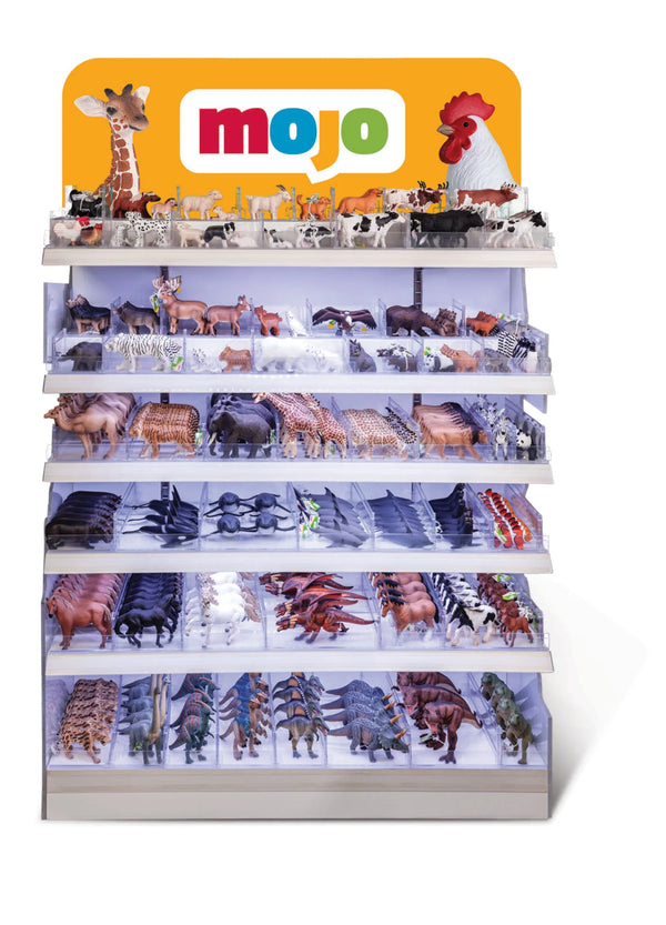 Mojo 100 cm LED Light up Display med hylder og hjul