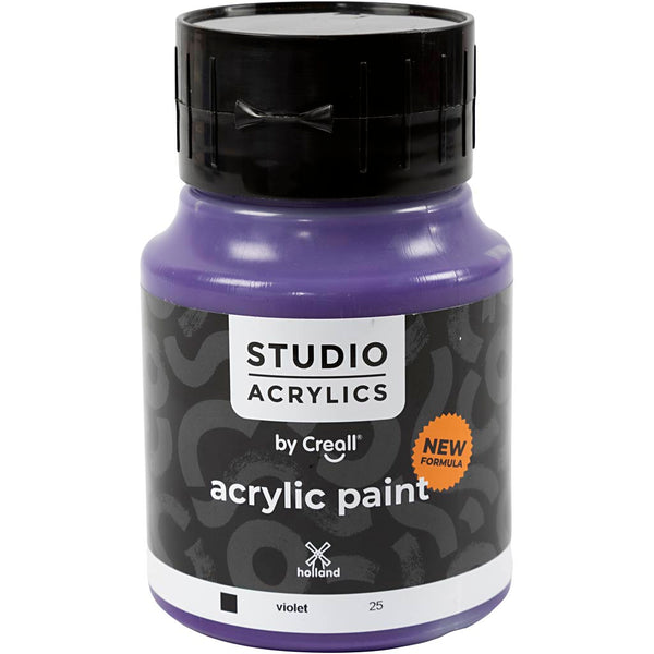 Creall Studio Akrylmaling, dækkende, violet (25), 500 ml/ 1 fl.
