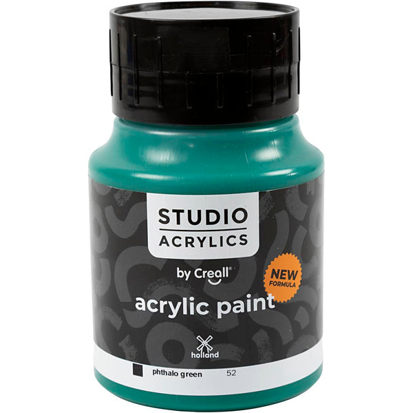 Creall Studio Akrylmaling, dækkende, phtalo green (52), 500 ml/ 1 fl.