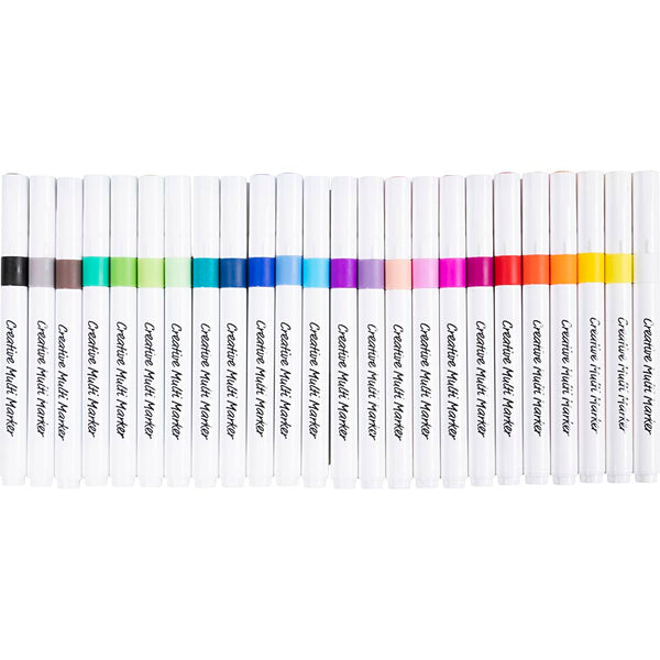 Kreativ Multi Tusch, streg 4 mm, ass. farver, 24 stk./ 1 pk.