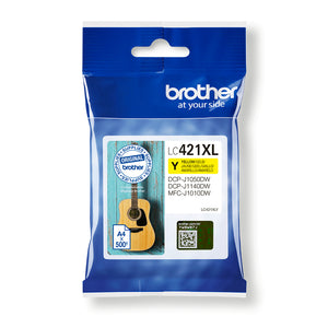 Brother LC 421XLY Gul 500 sider Blæk