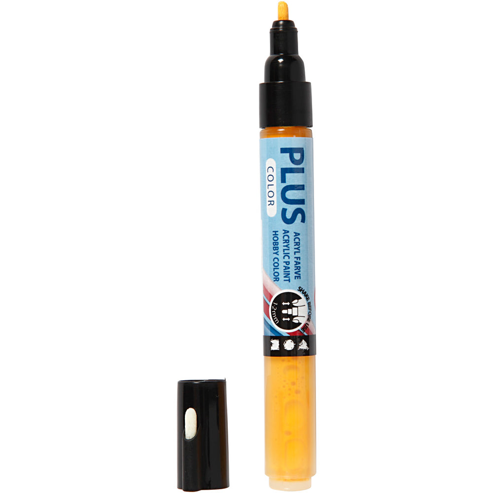 Plus Color Tusch, L: 14,5 cm, streg 1-2 mm, yellow sun, 5,5 ml, 1 stk.