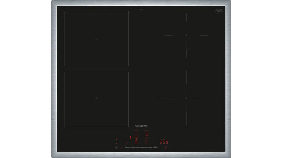 Siemens iQ500 ED64RHSB1E kogeplade Sort, Rustfrit stål Indbygget 60 cm Zone induktionskogeplade 4 zone(s)