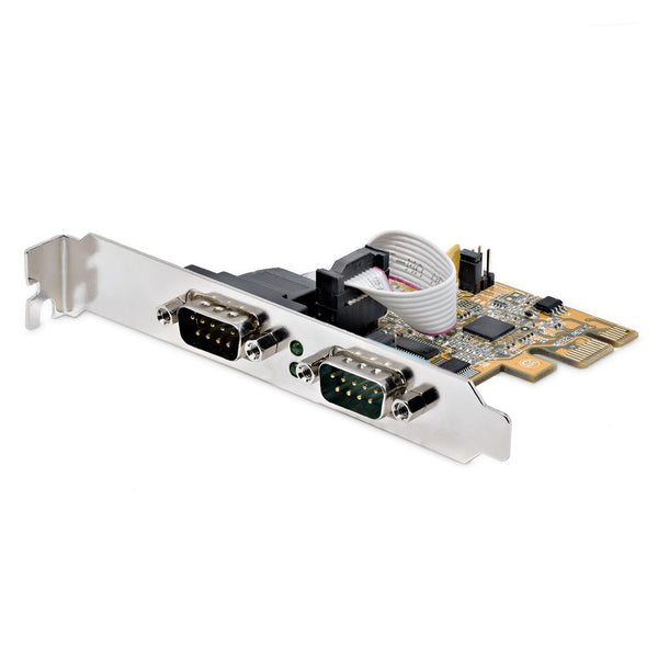 StarTech.com 2-Port PCI Express Serial Card, Dual Port PCIe to RS232 (DB9) Serial Interface Card, 16C1050 UART, Standard or Low Profile Brackets, COM Retention, For Windows & Linux - PCIe to Dual DB9 Card (21050-PC-SERIAL-LP) Seriel adapter PCI Express 2.
