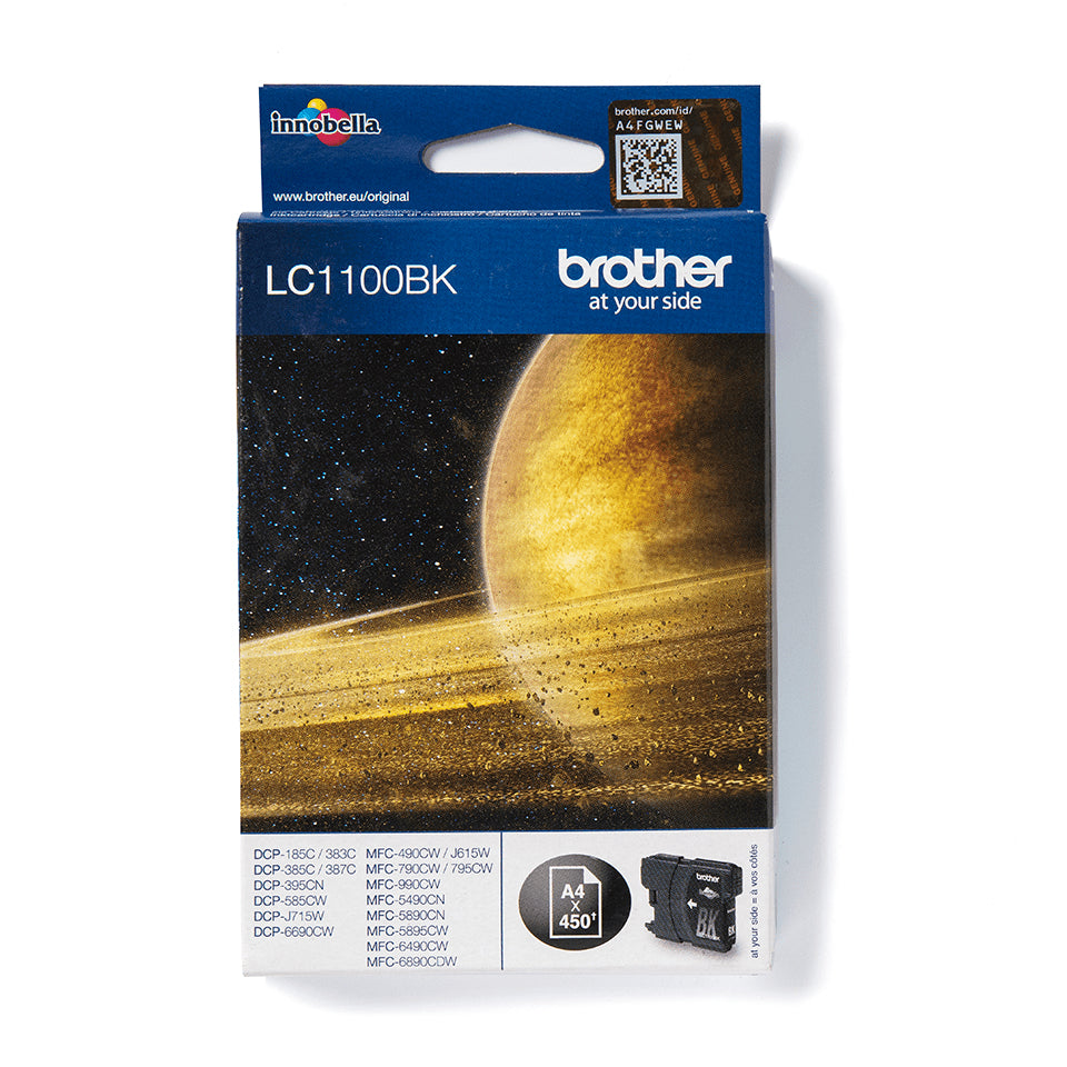 Brother LC 1100BK Sort 450 sider Blæk