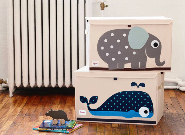 3 Sprouts Opbevaringskasse med låg, Elefant