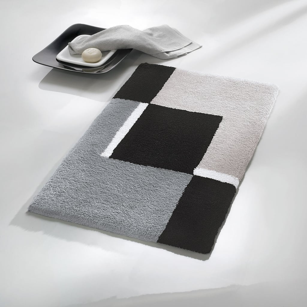 Kleine Wolke Bademåtte Dakota Platinum Grå Og Sort