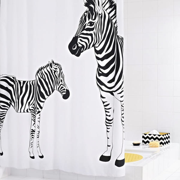 Ridder Badeforhæng Zebra 180 X 200 Cm Antracitgrå