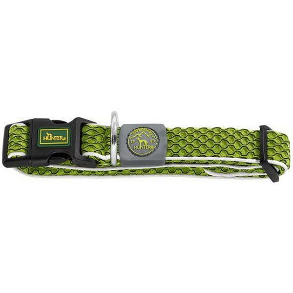 Hundehalsbånd Hunter Vario Plus Tråde Størrelse L Lime (40-60 cm)
