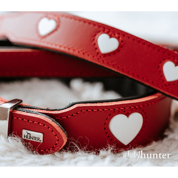 Hundehalsbånd Hunter Love S/M 35-40 cm Rojo/Blanco
