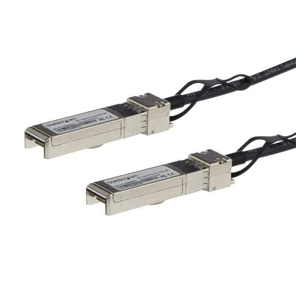 StarTech.com 0.5m 10G SFP to SFP Direct Attach Cable for Cisco SFP-H10GB-CU0-5M 10GbE SFP Copper DAC 10Gbps Passive Twinax Dobbelt-axial 50cm 10GBase-kabel til direkte påsætning Sort