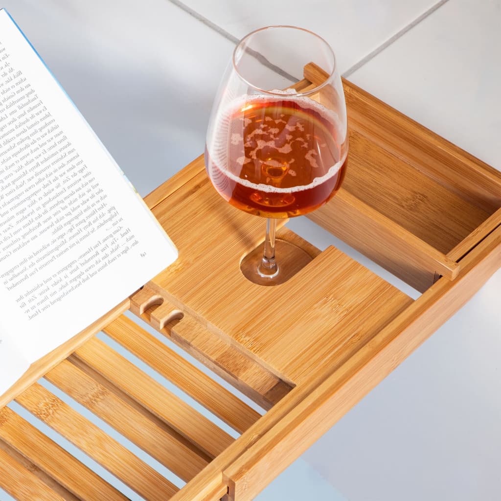 Hi Justerbar Bakke Til Badekar (70-105)X22X4 Cm Bambus Hvid Og Grøn