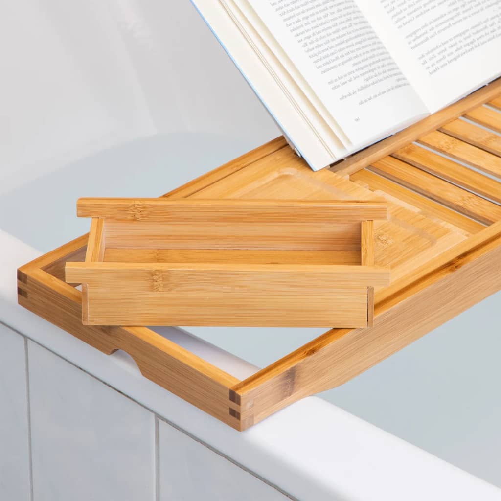 Hi Justerbar Bakke Til Badekar (70-105)X22X4 Cm Bambus Hvid Og Grøn