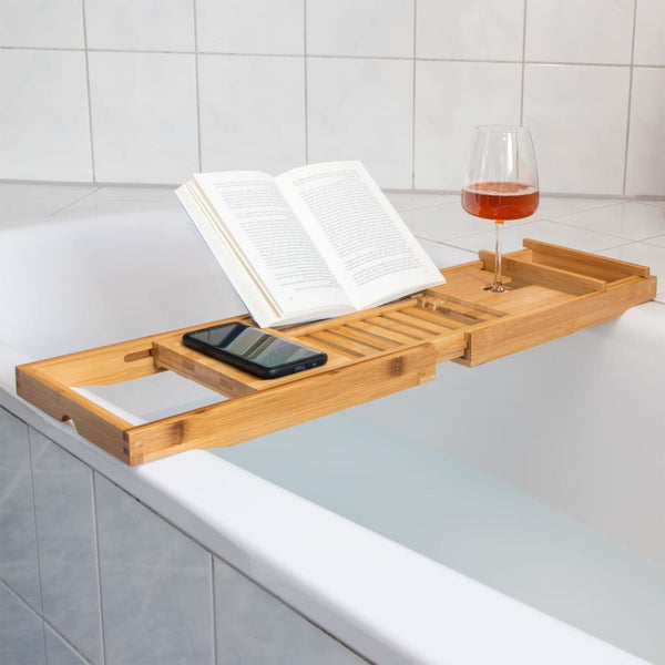 Hi Justerbar Bakke Til Badekar (70-105)X22X4 Cm Bambus Hvid Og Grøn