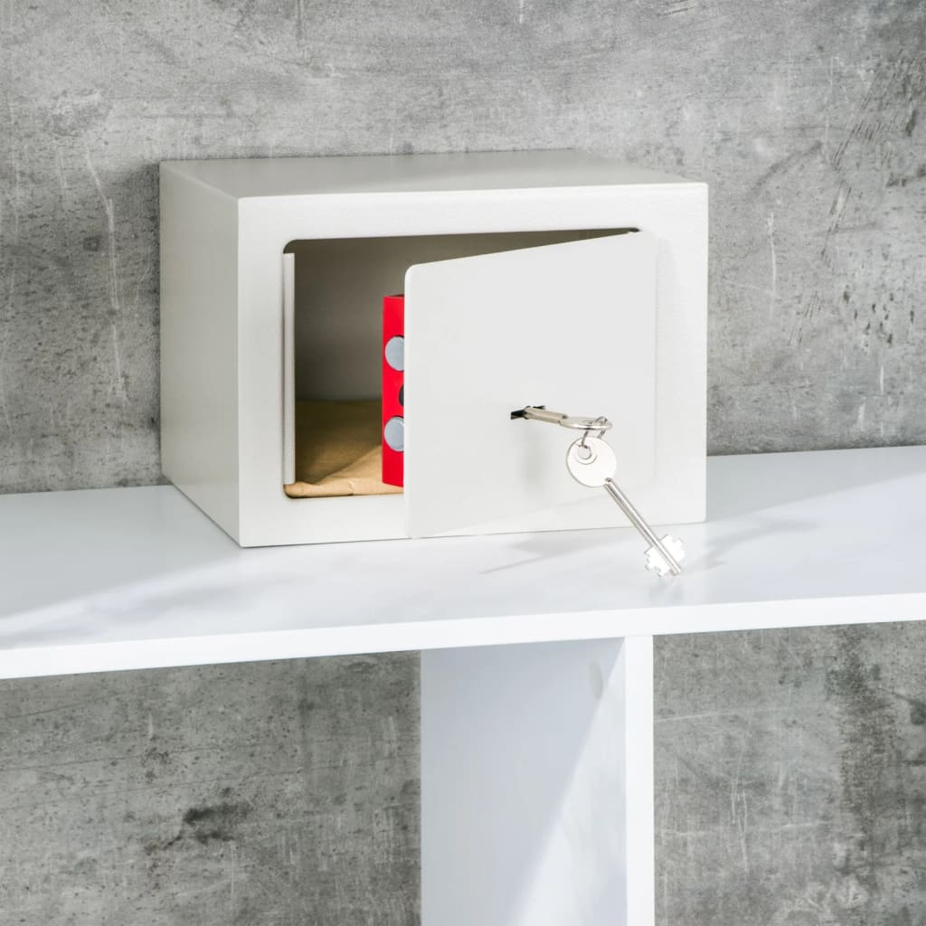 Hi Pengeskab Med 2 Nøgler 23X17X17 Cm Stål Hvid Mørkegrå