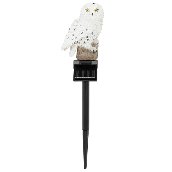 Hi Soldrevet Led-Lampe Til Have Ugle Hvid Lysegrå