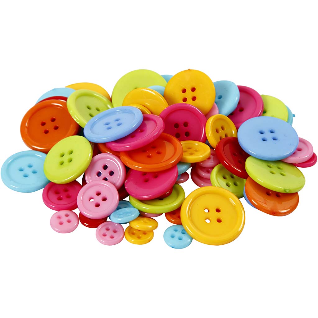 Knappemix, diam. 10+15+20+22 mm, 500 g/ 1 pk.