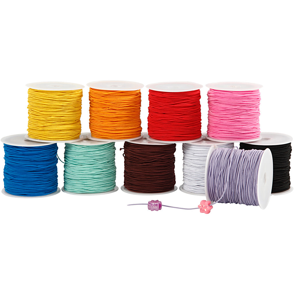 Elastiksnor, tykkelse 1 mm, 10x25 m/ 1 pk.