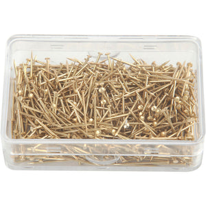 Knappenåle, L: 16 mm, tykkelse 0,65 mm, guld, 35 g/ 1 pk.