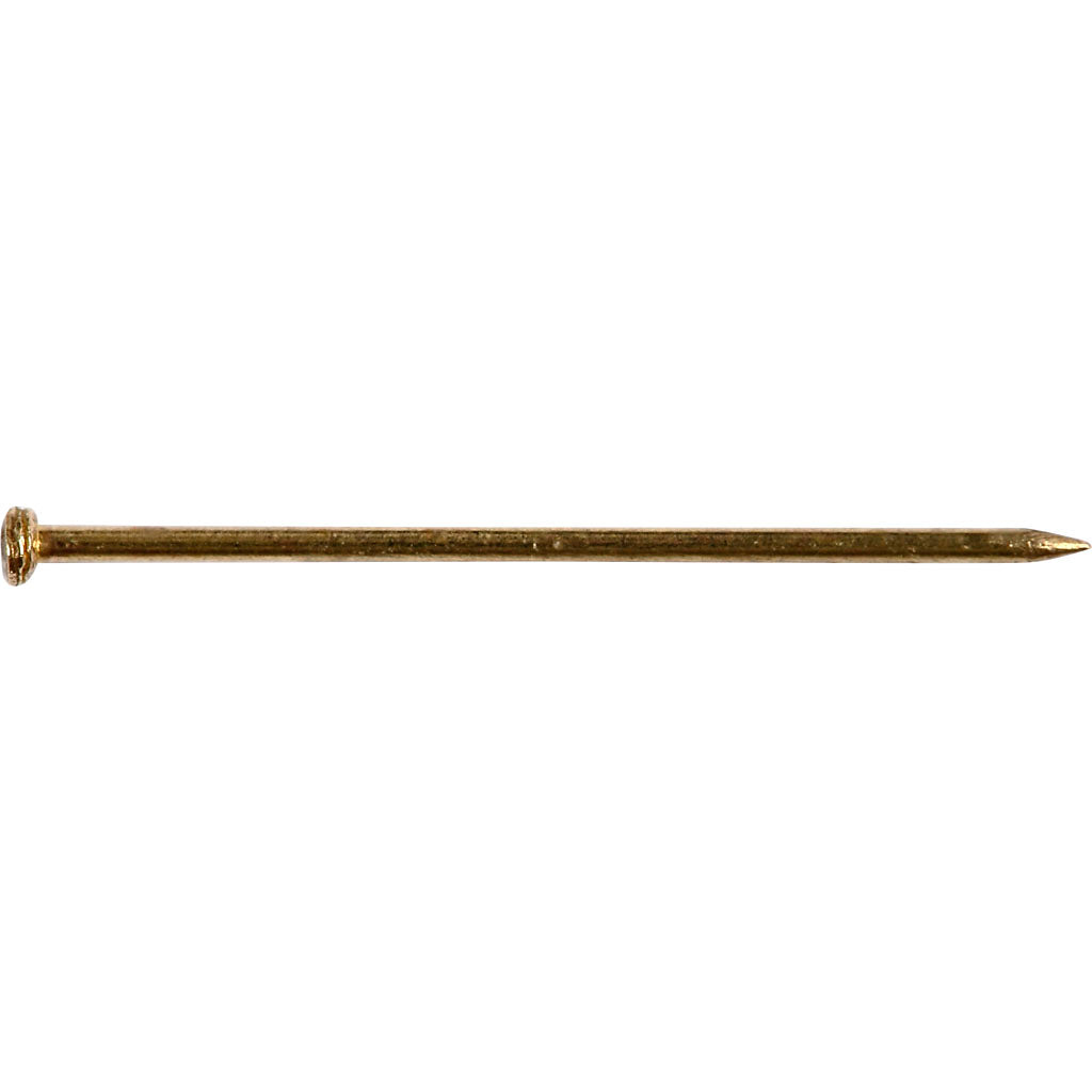 Knappenåle, L: 16 mm, tykkelse 0,65 mm, guld, 35 g/ 1 pk.