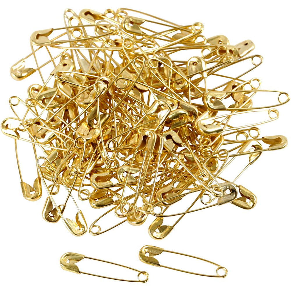 Guld Sikkerhedsnåle 22 mm - 100 stk. i Pakke