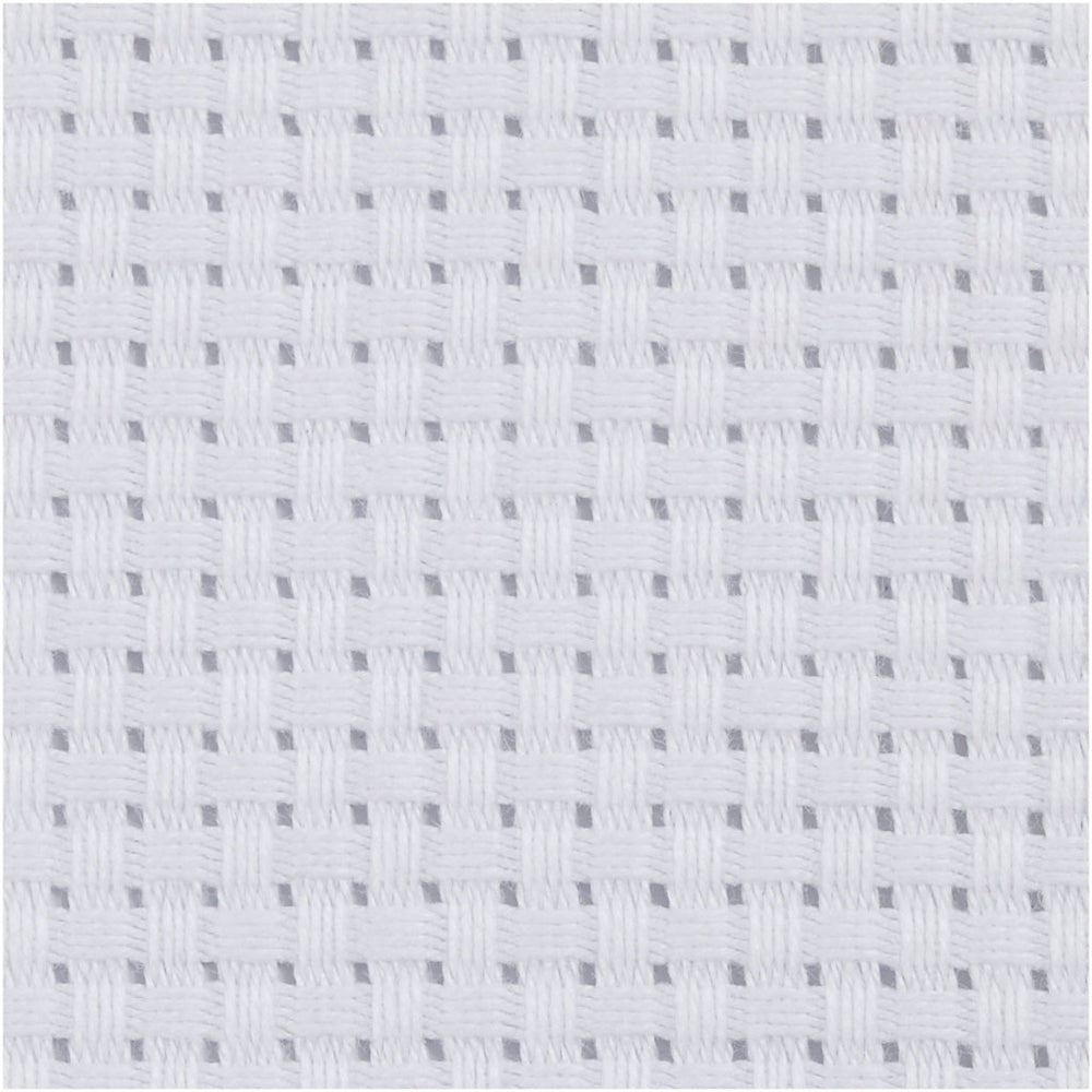 Aidastof, str. 50x50 cm, 35 tern pr. 10 cm, hvid, 1 stk.