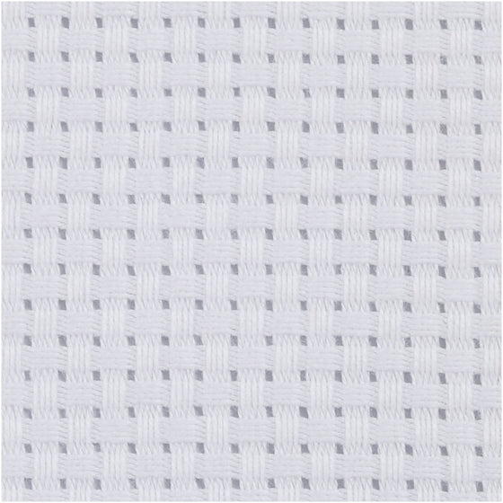 Aidastof, str. 50x50 cm, 35 tern pr. 10 cm, hvid, 1 stk.