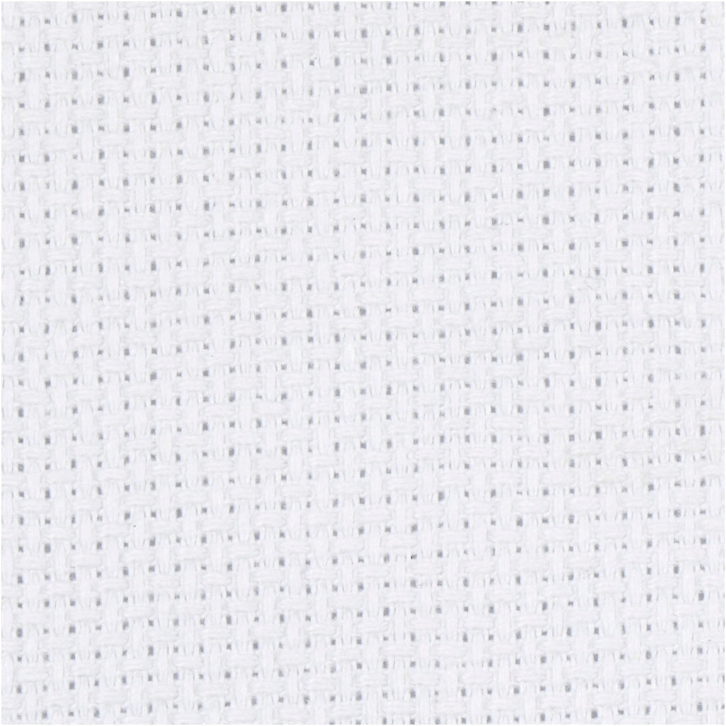 Aidastof, str. 50x50 cm, 70 tern pr. 10 cm, hvid, 1 stk.