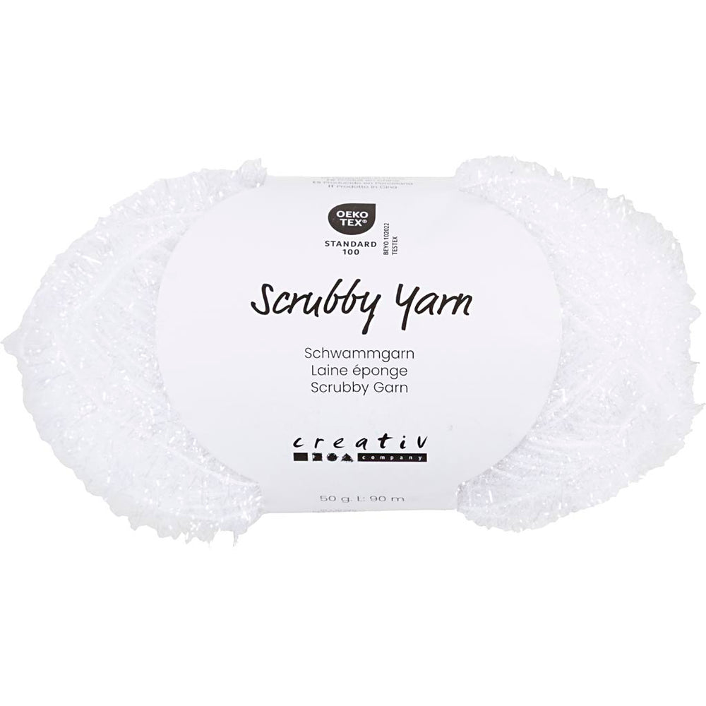 Scrubby Garn, L: 90 M, hvid, 50 g/ 1 ngl.