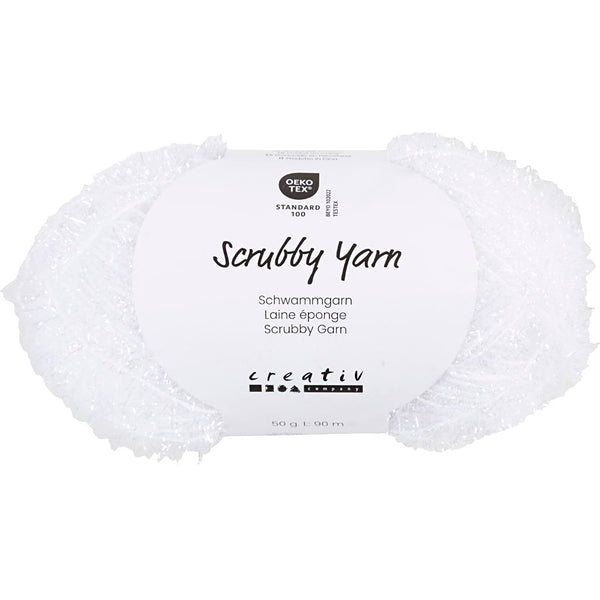 Scrubby Garn, L: 90 M, hvid, 50 g/ 1 ngl.