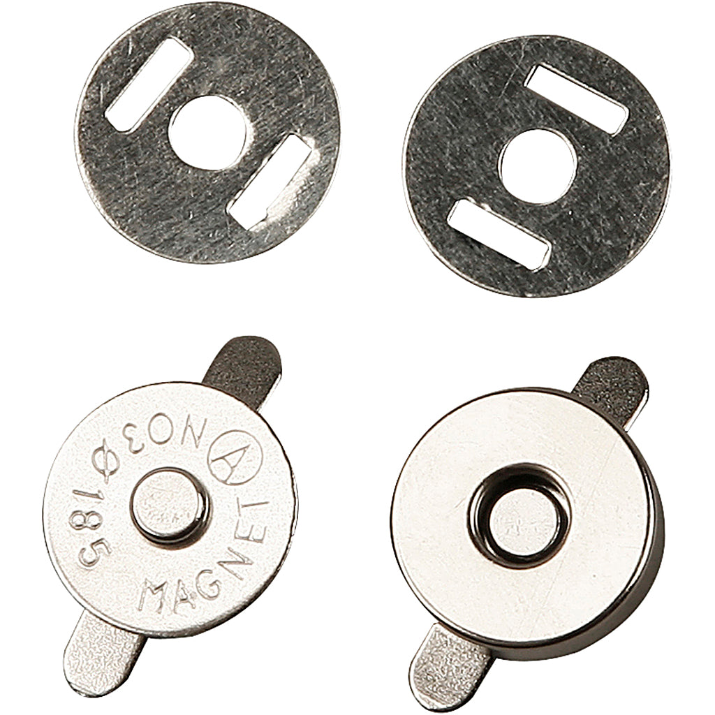 Magnetlås, diam. 18 mm, 4 stk./ 1 pk.