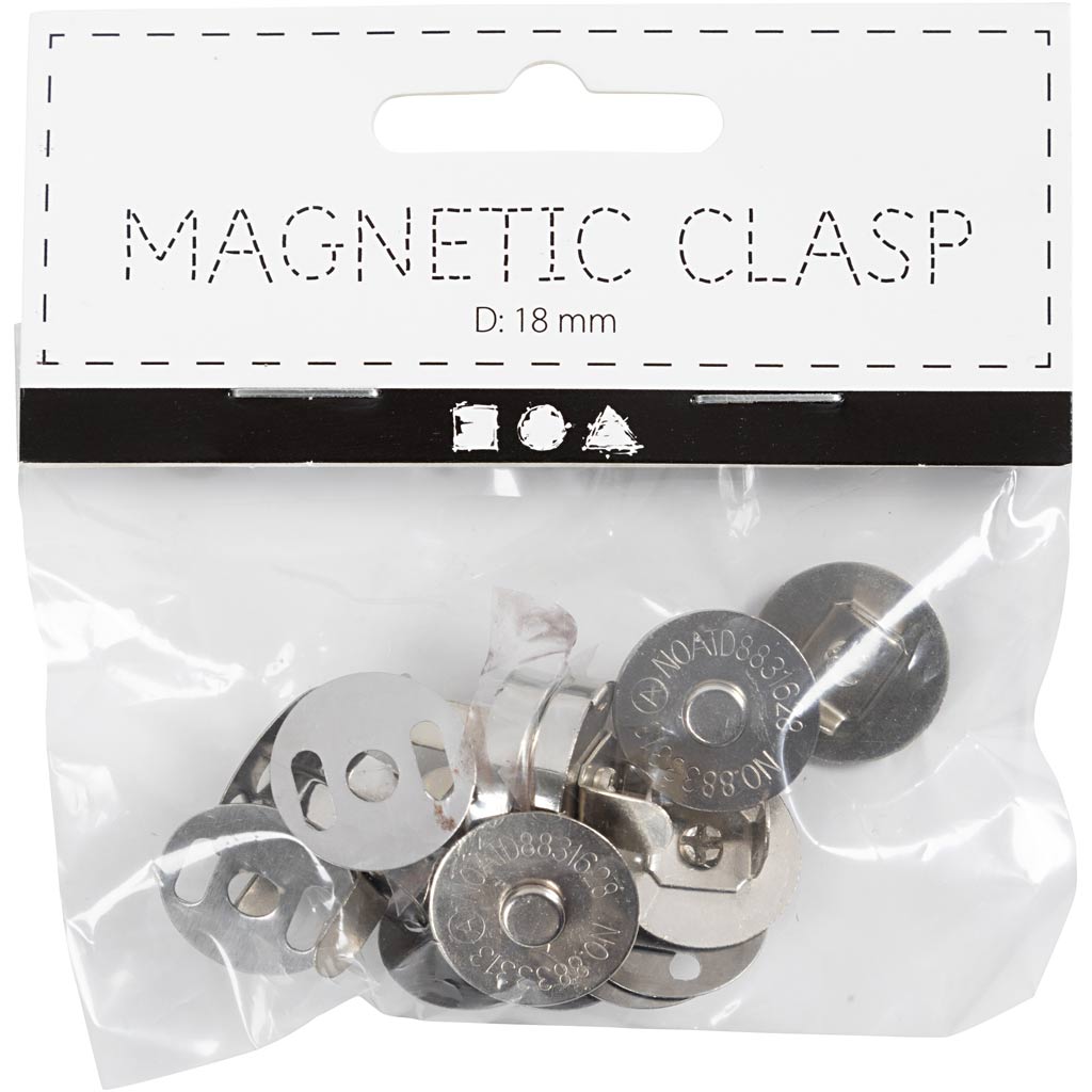 Magnetlås, diam. 18 mm, 4 stk./ 1 pk.