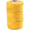 Macramé snor, L: 198 M, diam. 2 mm, gul, 330 g/ 1 rl.