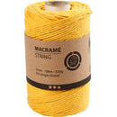 Macramé snor, L: 198 M, diam. 2 mm, gul, 330 g/ 1 rl.