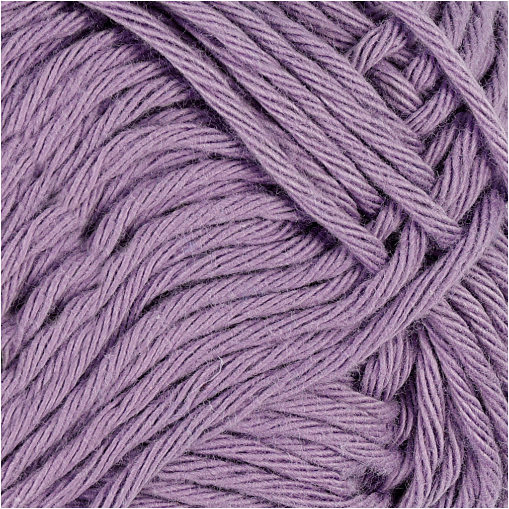 Bomuldsgarn, nr. 8/8, L: 80-85 M, str. maxi, lilla, 50 g/ 1 ngl.