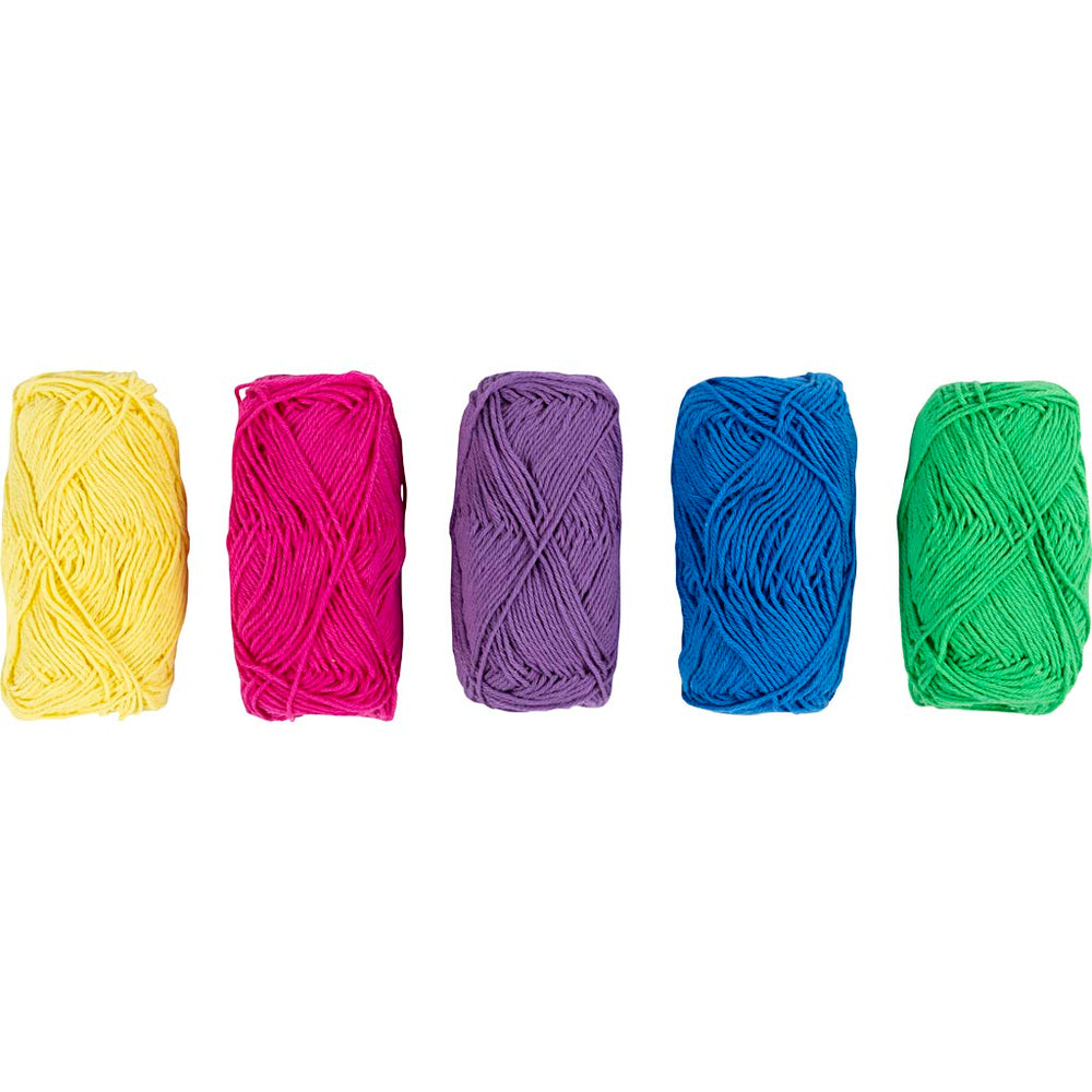 Bomuldsgarn, nr. 8/4, L: 5x50 M, colorful, 5x20 g/ 1 pk.