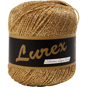 Lurex Garn, L: 160 M, guld, 25 g/ 1 ngl.